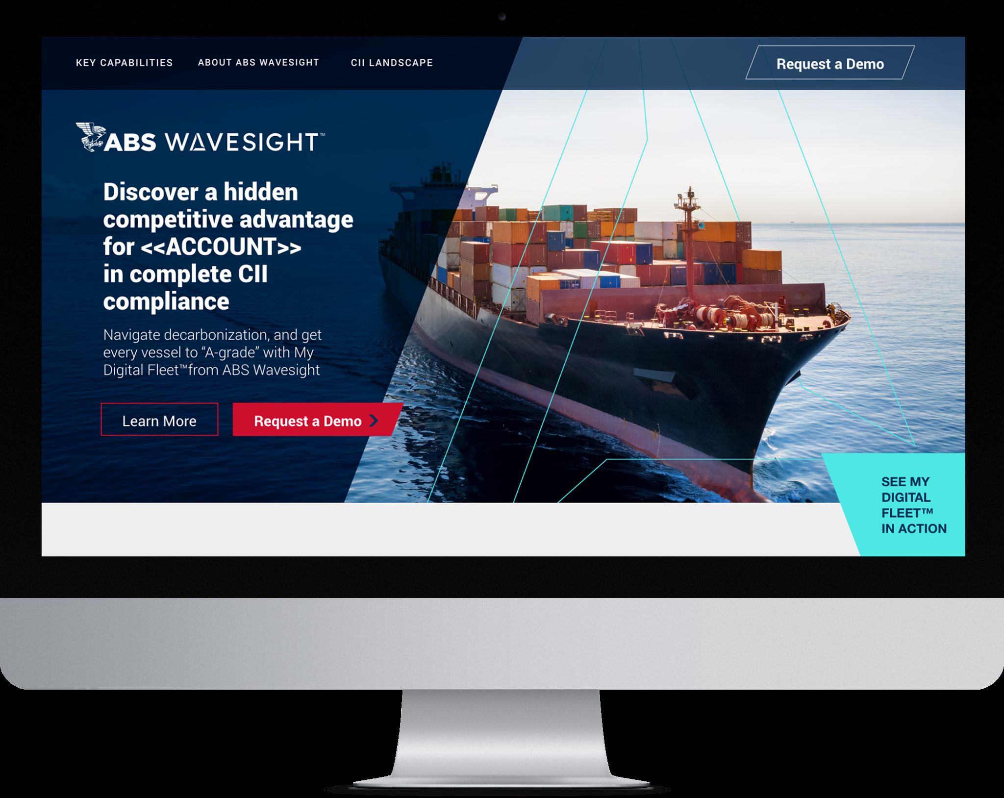 Compliance campaign landing page on desktop mockups