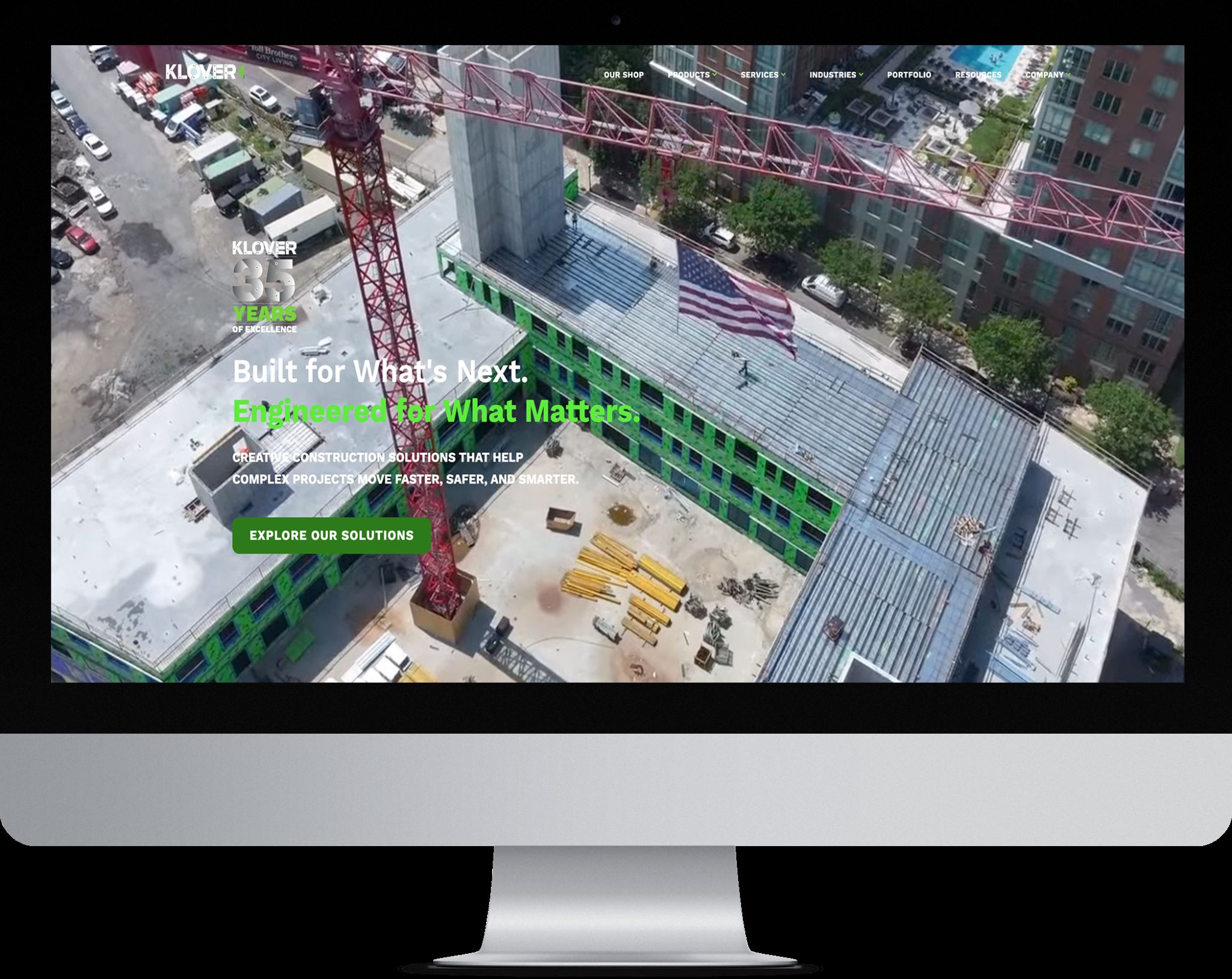 Klover website homepage shown across desktop mockups