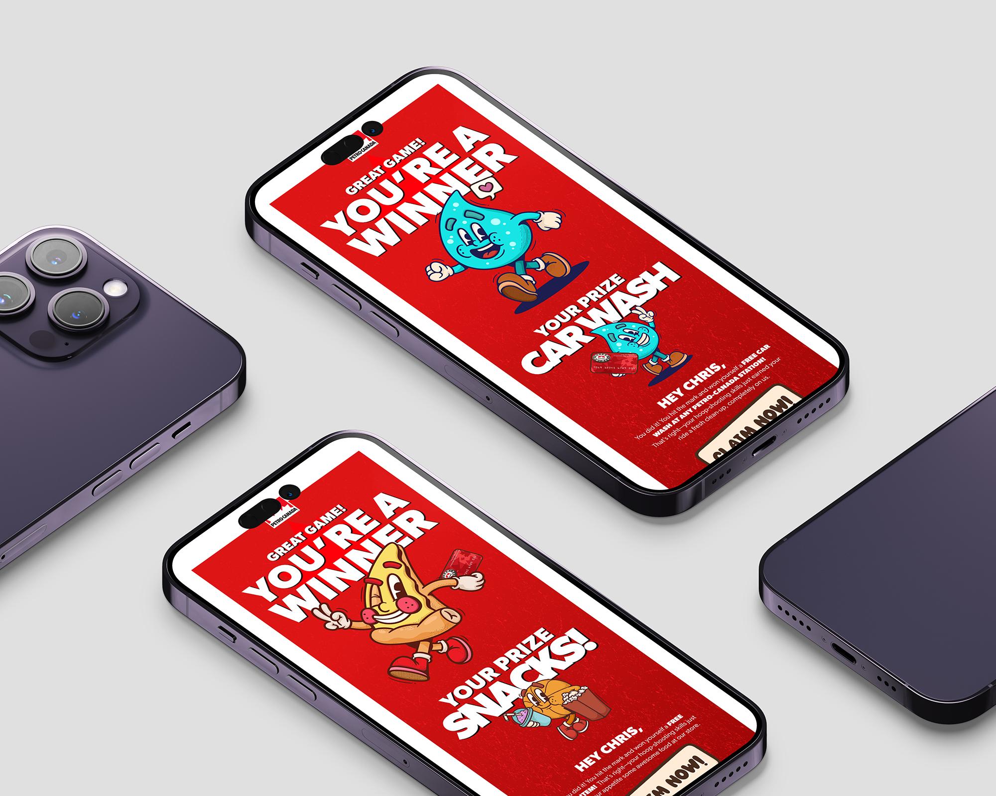 Petro-Canada Petro Points email campaign on phones